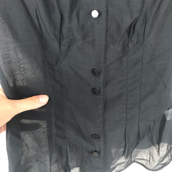 Isaac Mizrahi For Target Y2K Sheer Black Button Down Tank Top Size XS - Picture 4 of 10